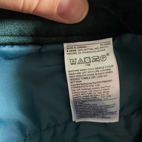 Banana Republic Blue Green Velvet/Velour Sloan Mid-Rise Pants Size 14 - EUC - Picture 6 of 7